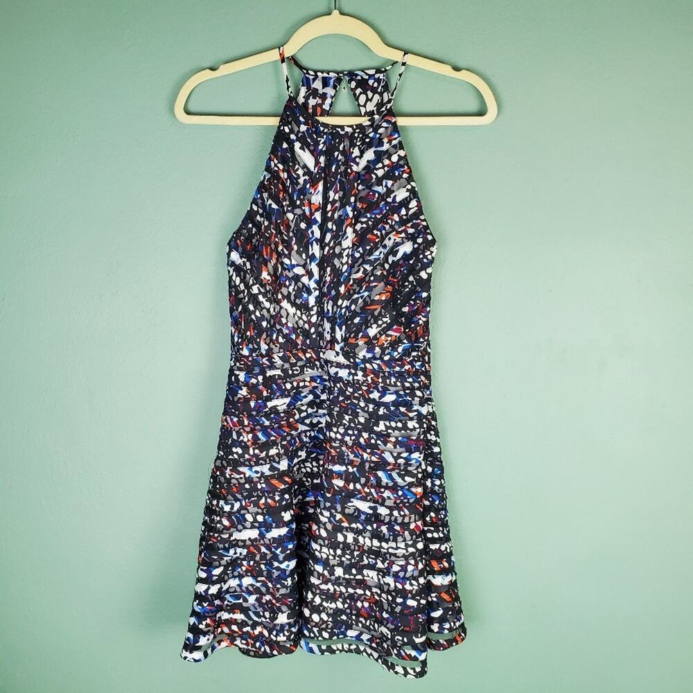 Parker Womens Zulma Halter Fit and Flare Mini Dress Size XS